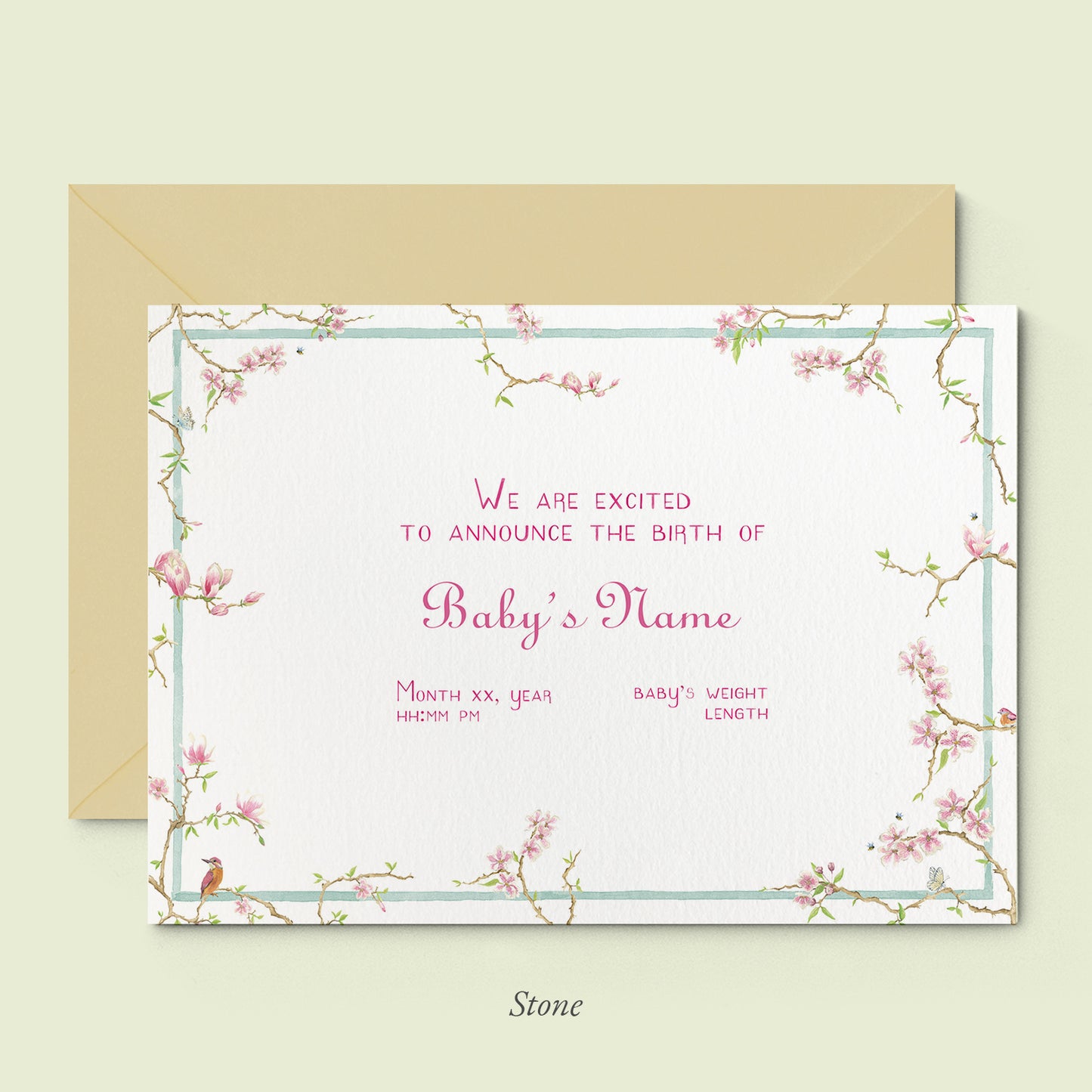 Magnolia birth announcement - PRINTED NO PHOTO - 01 copy