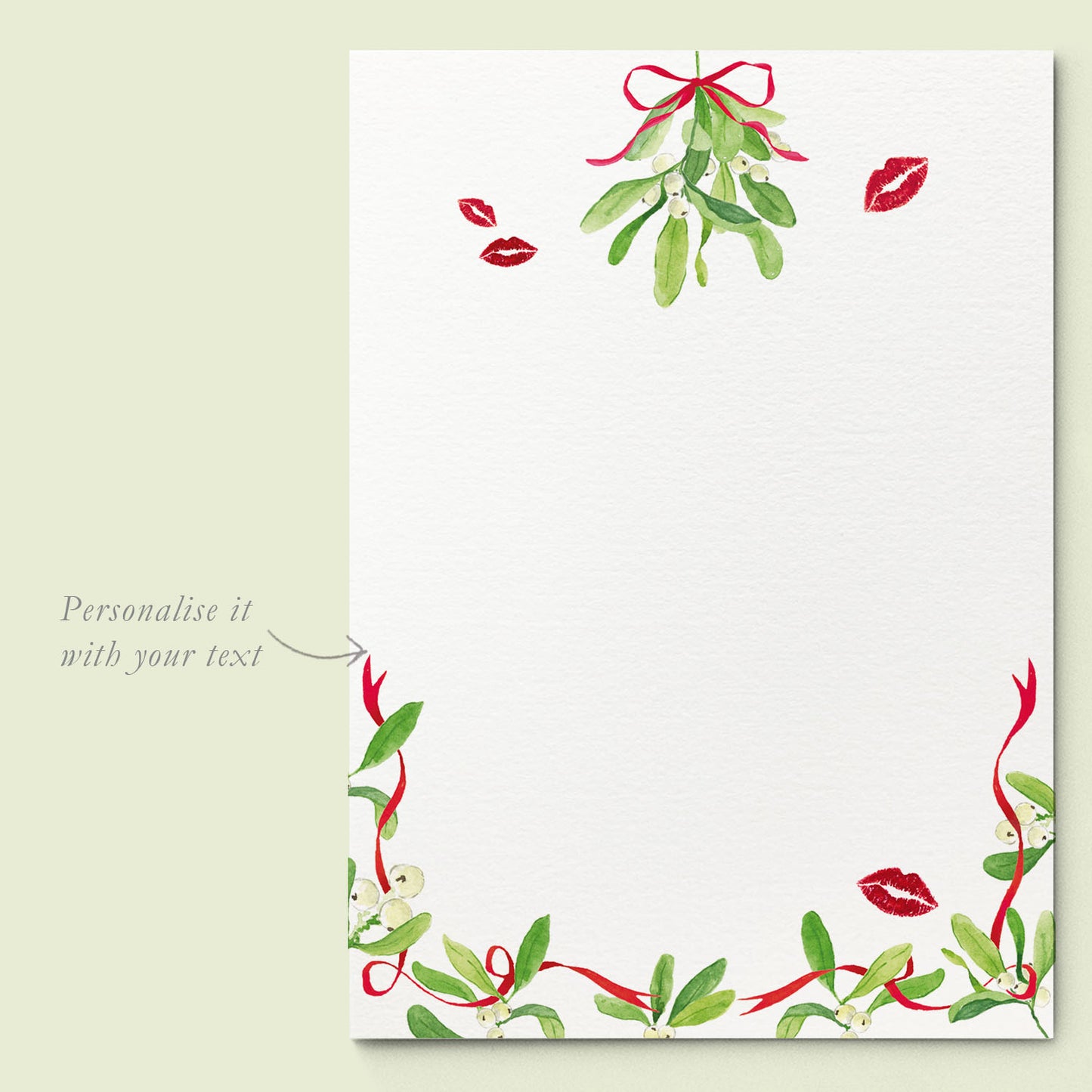 Mistletoe Kiss Printed Invitations - 02