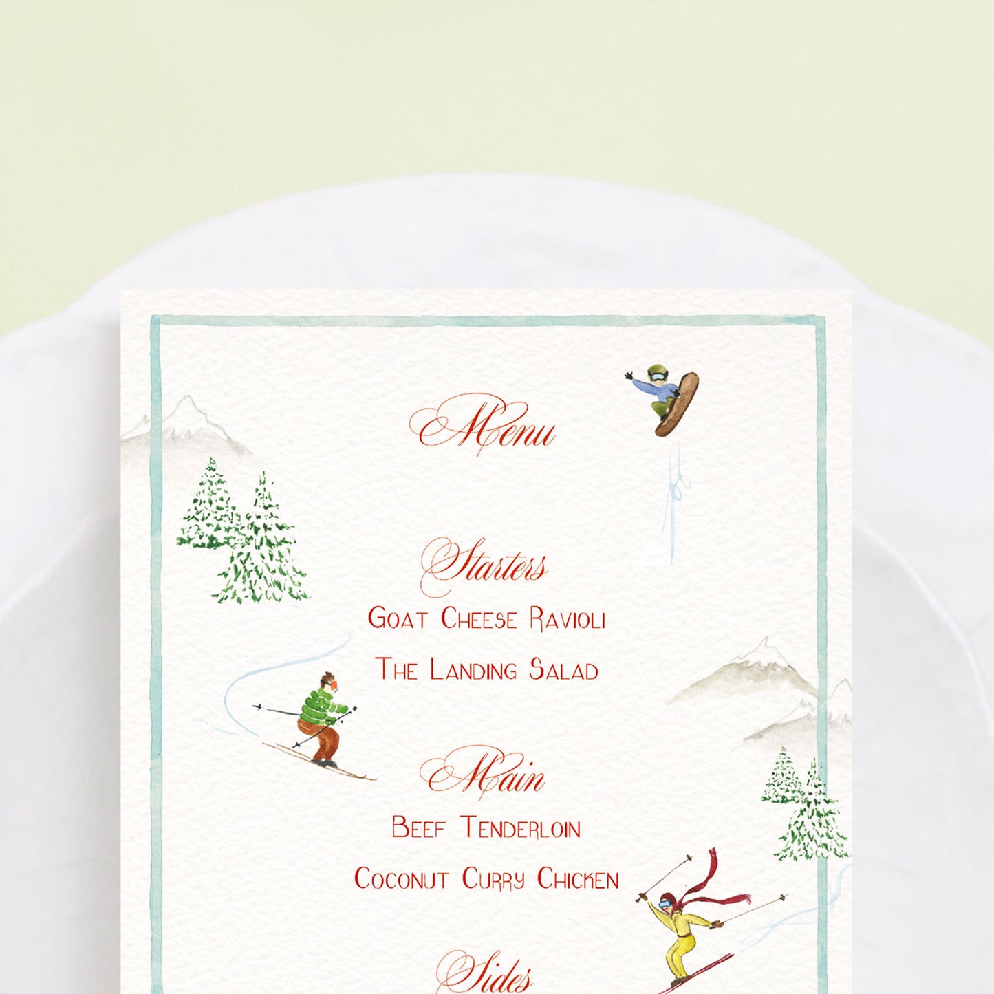 Mountain Activities Menus - 2