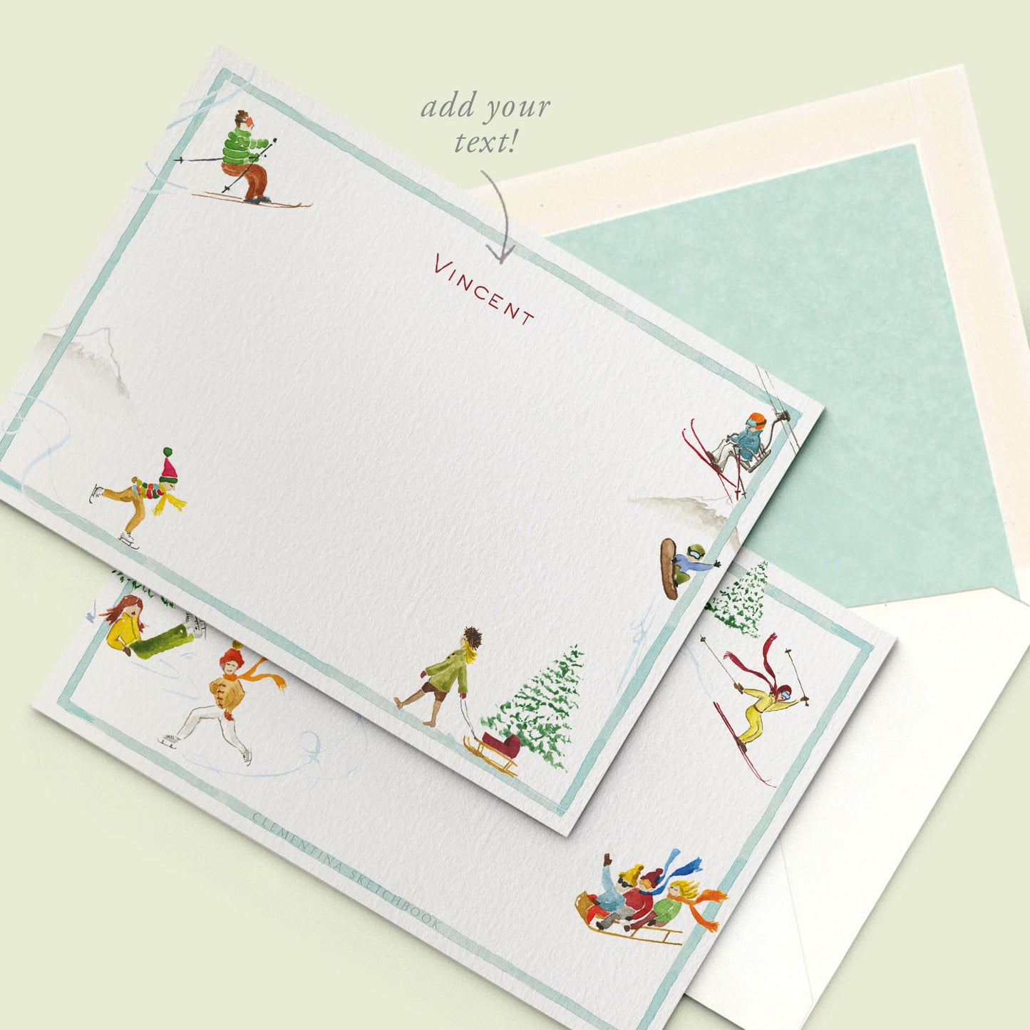 Mountain Activities Stationery Cards