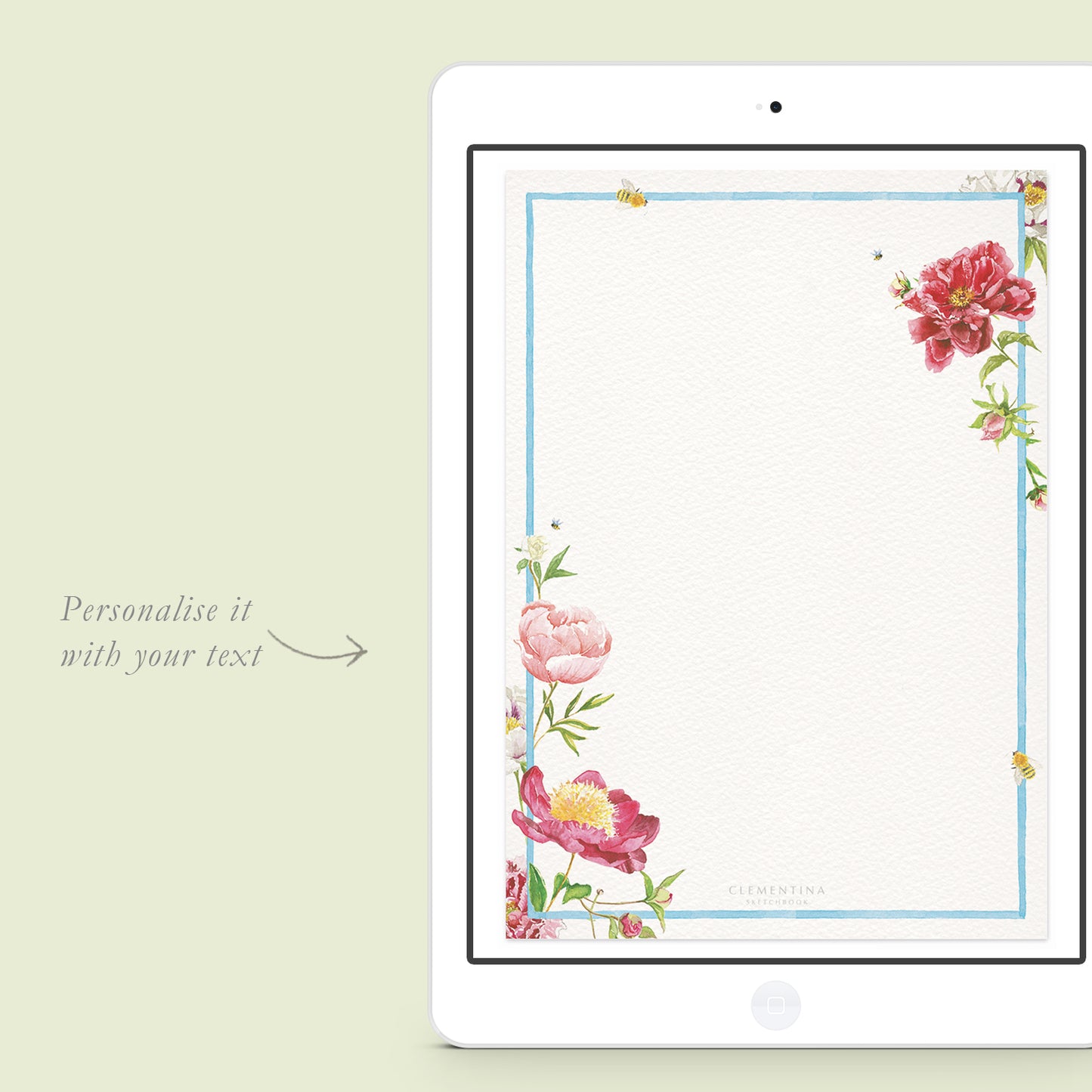 Peonies Invitation Digital - Mockup - 02