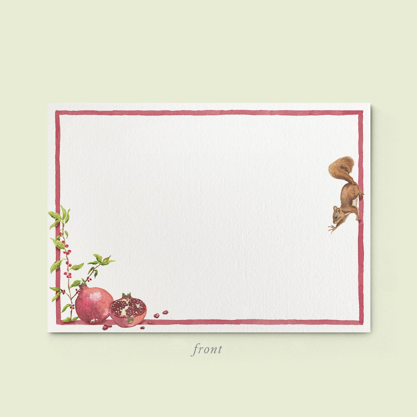 Pomegranate & Squirrels Stationery Cards