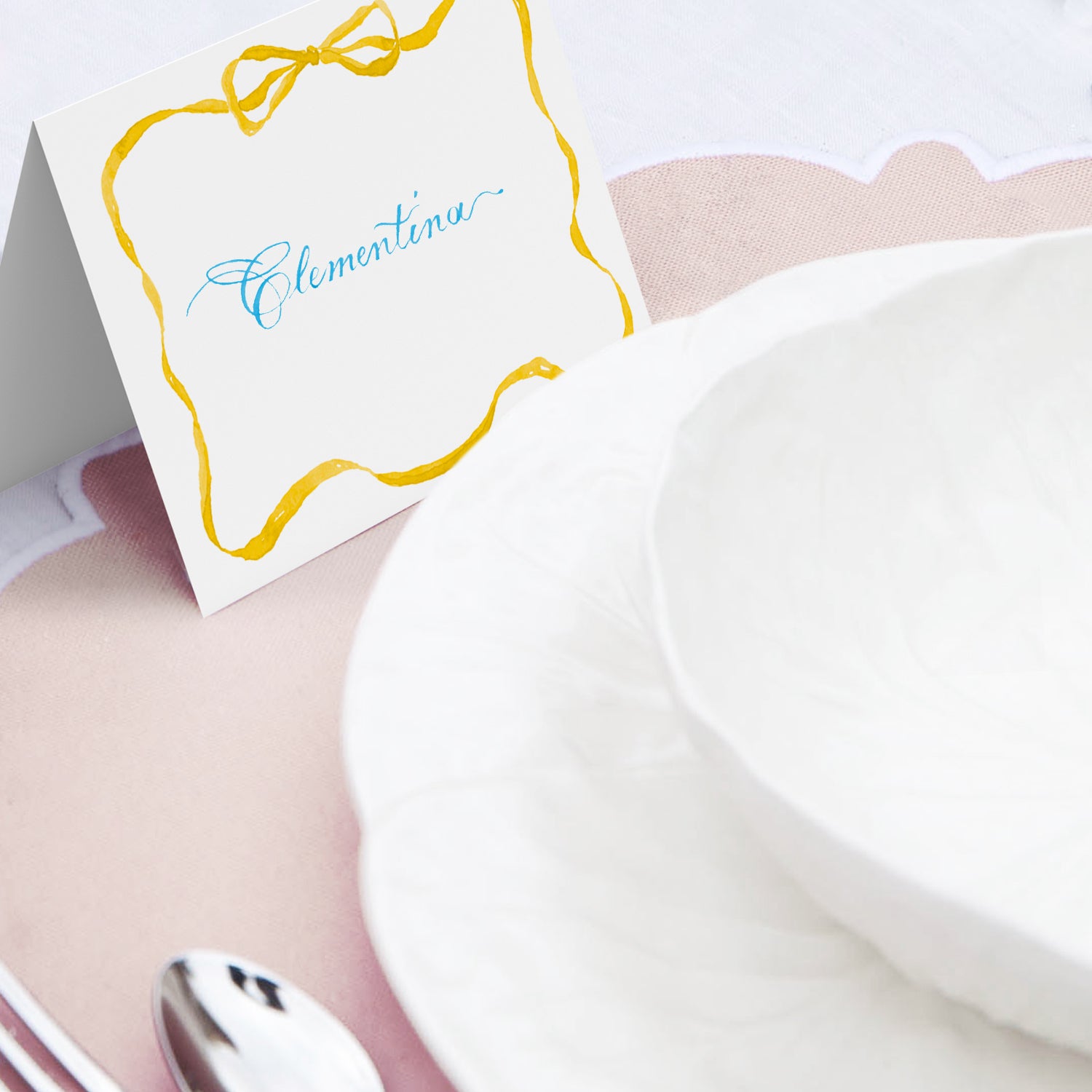 Rainbow Ribbons Place Cards - 02