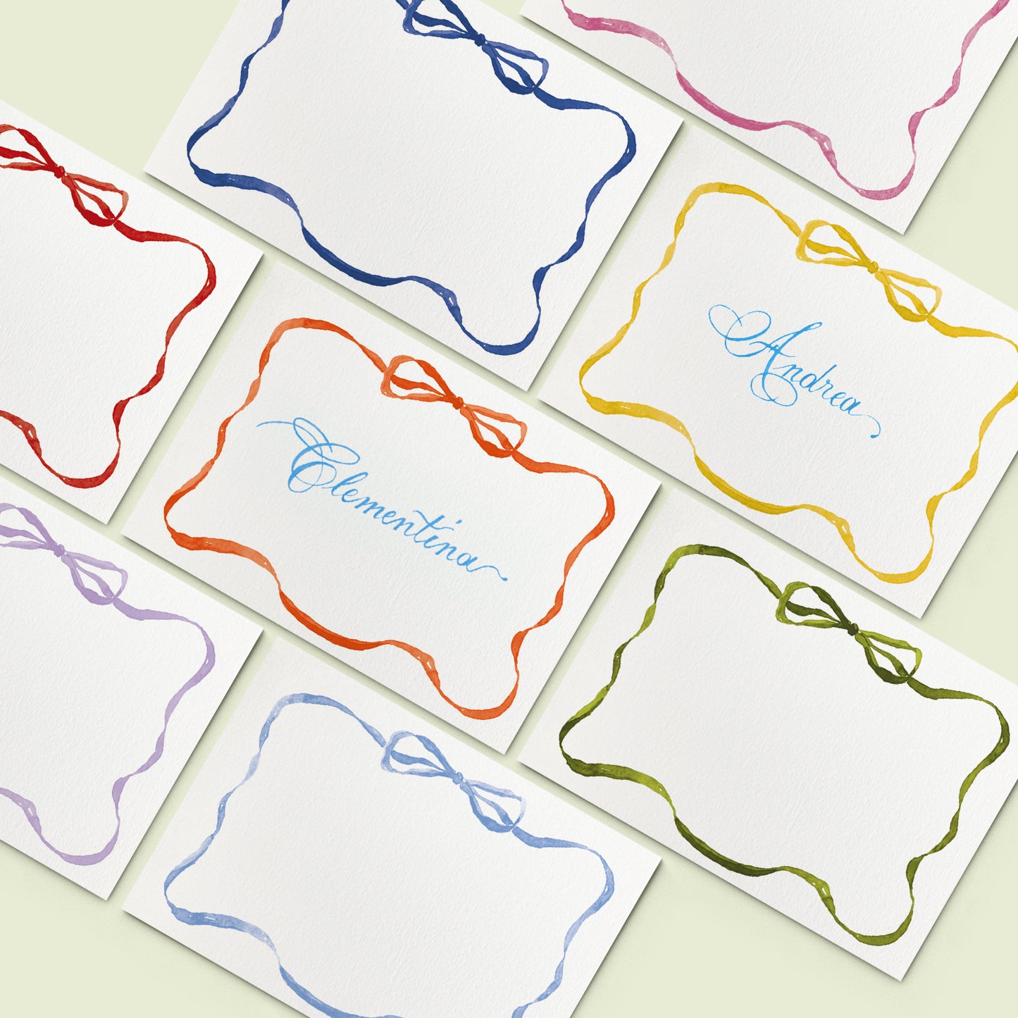 Rainbow Ribbons Place Cards - 03