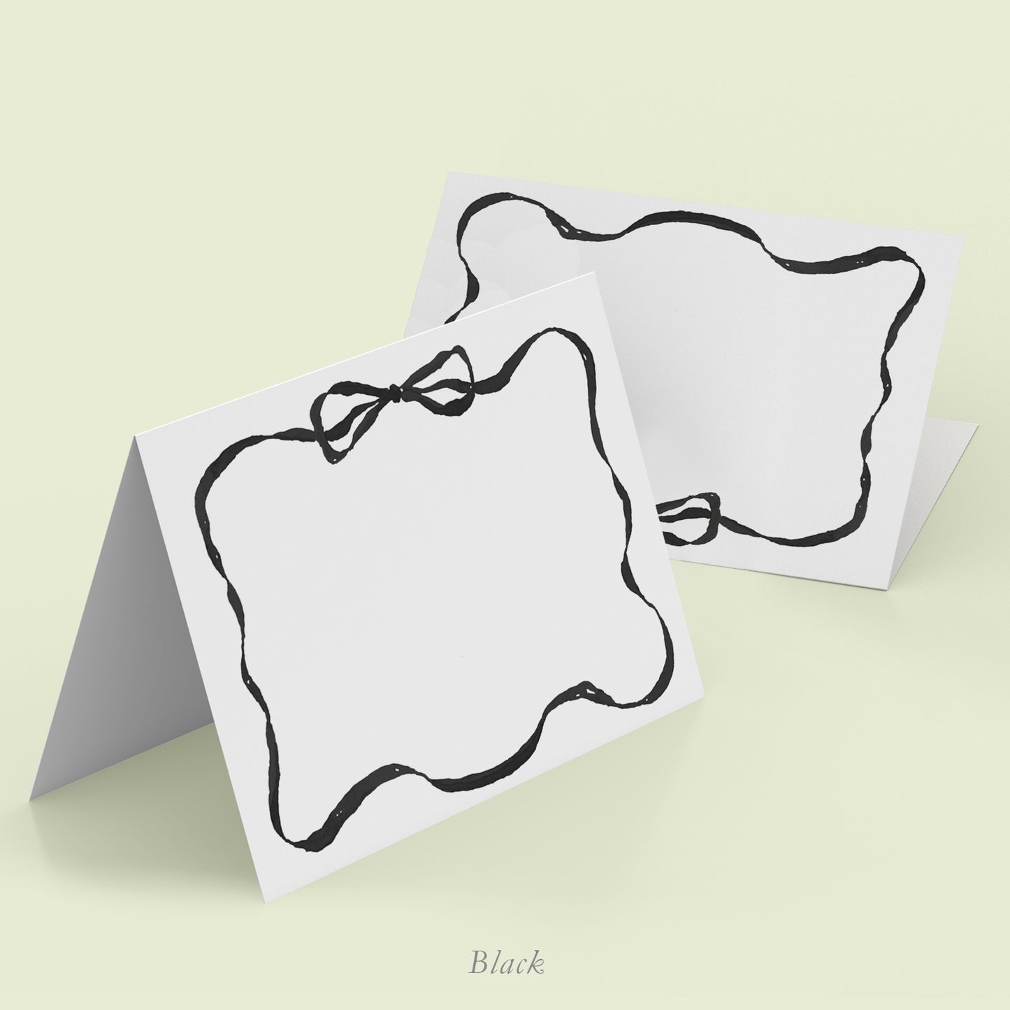 Rainbow Ribbons Place Cards - Black