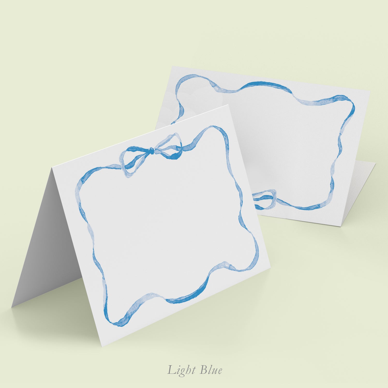 Rainbow Ribbons Place Cards - Light Blue