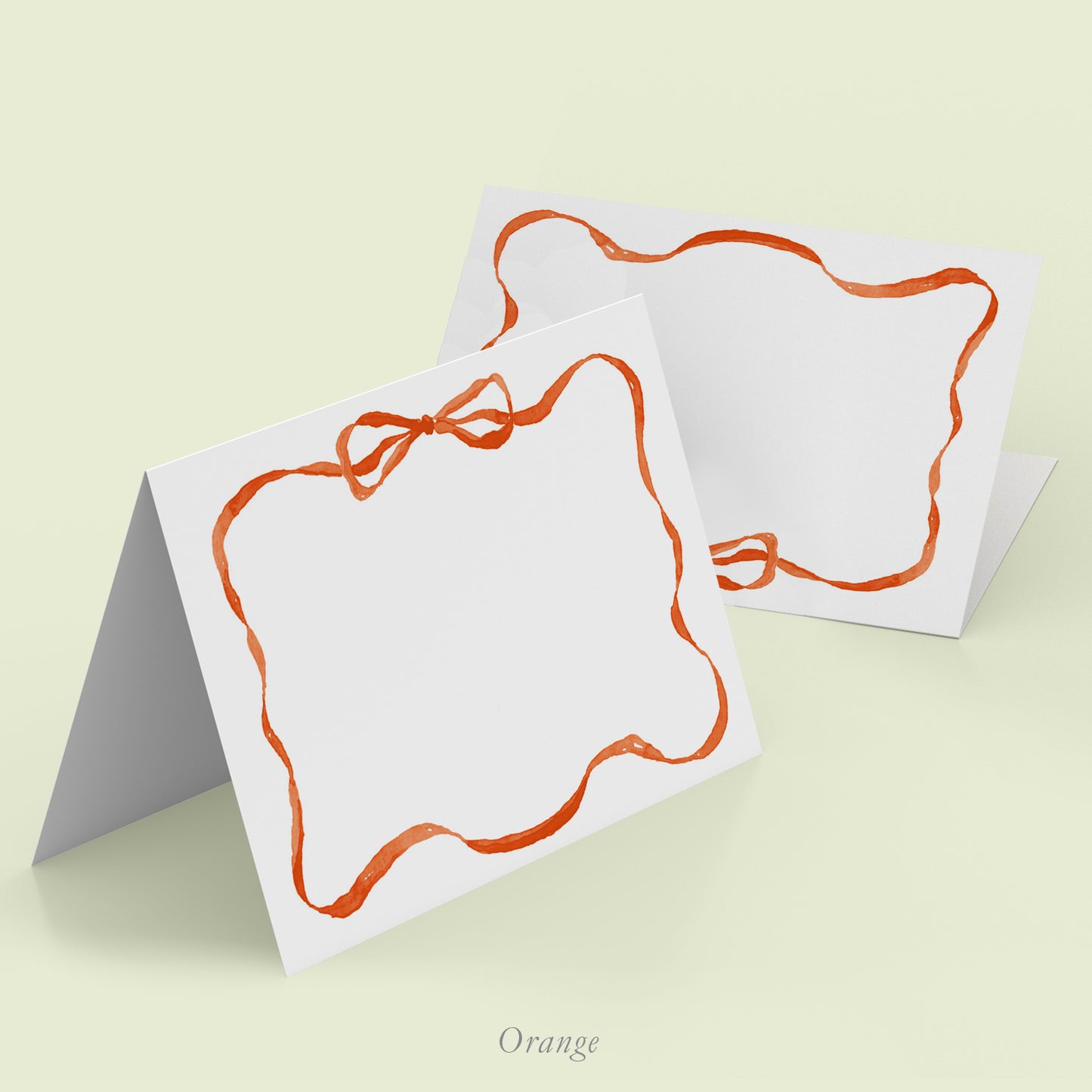 Rainbow Ribbons Place Cards - Orange