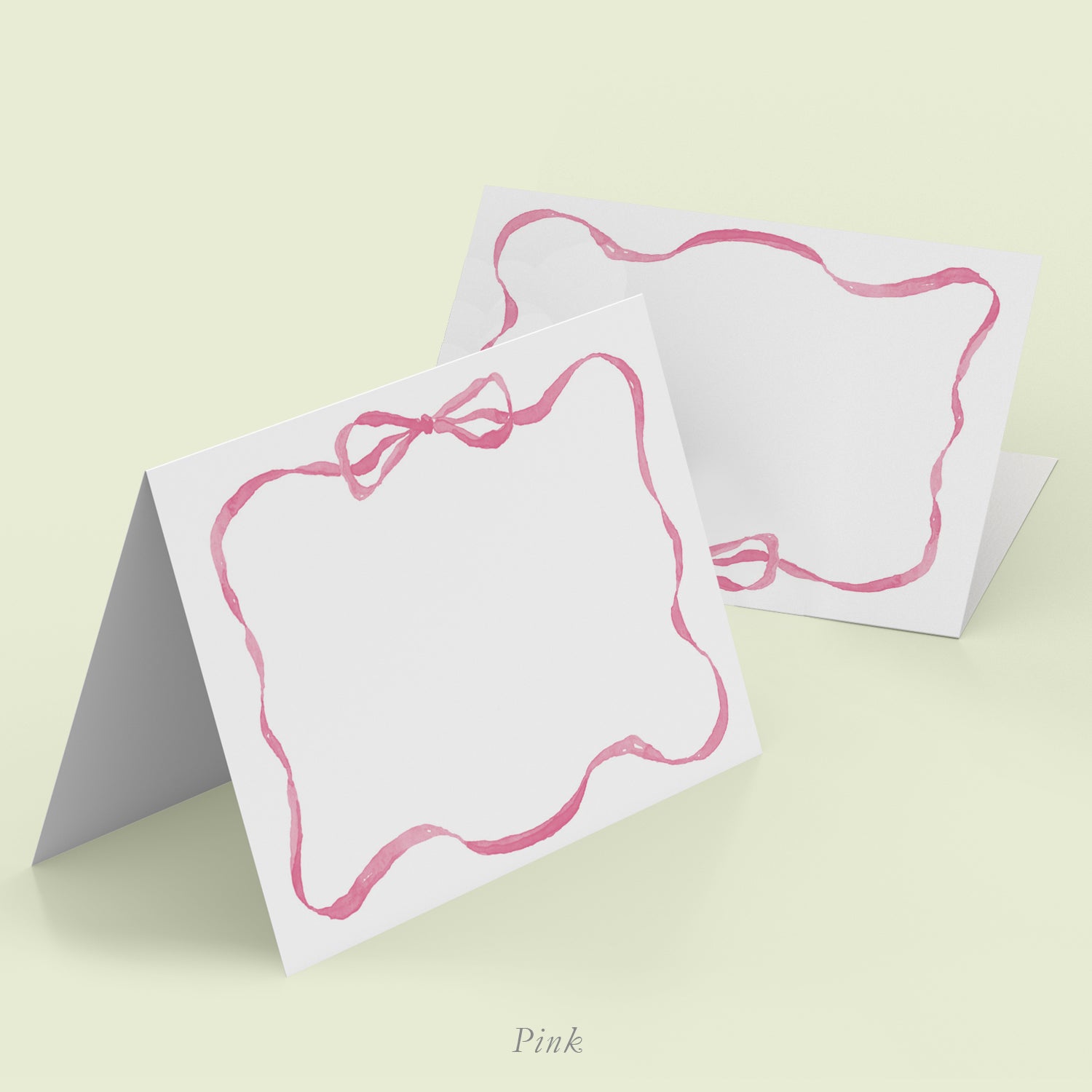 Rainbow Ribbons Place Cards - Pink