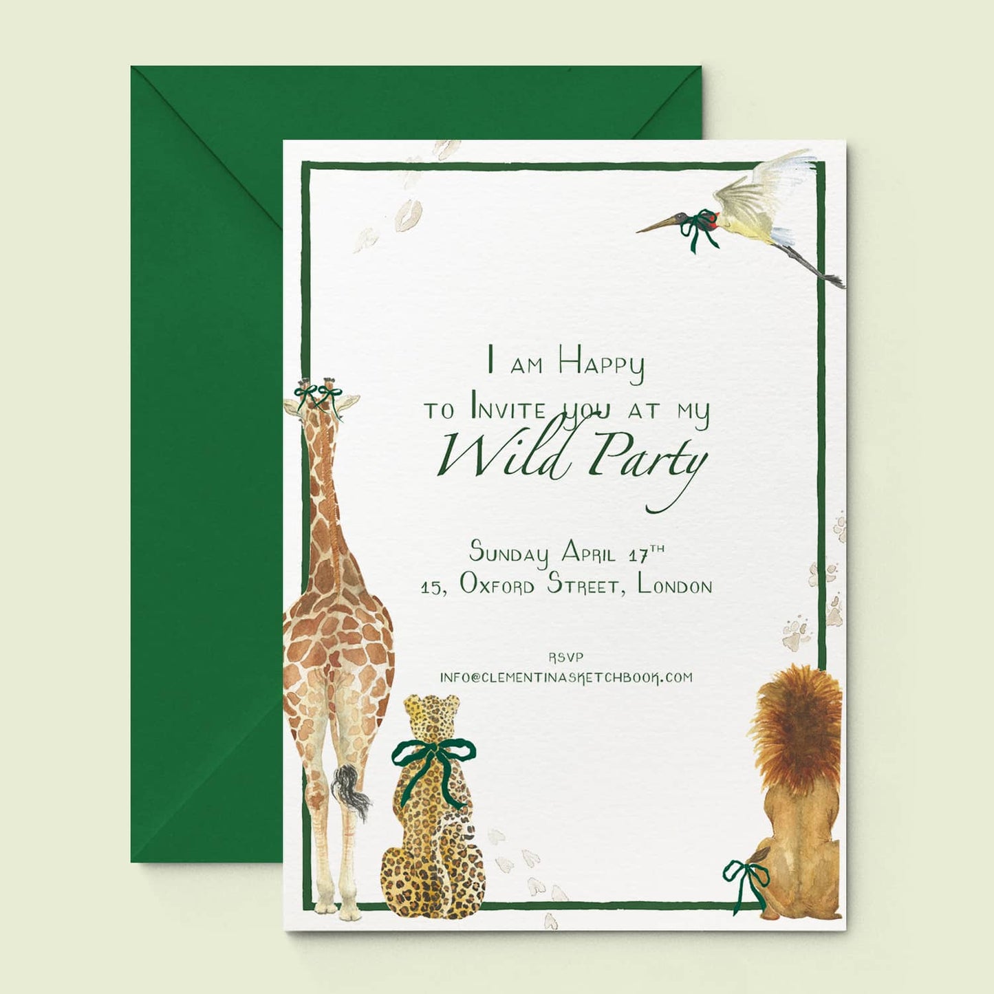 Safari Bums Printed Invitations - 01