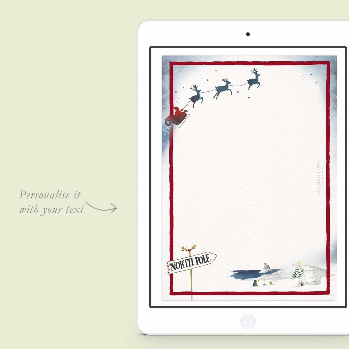 Santa North Pole Invitation Digital - Mockup - 02