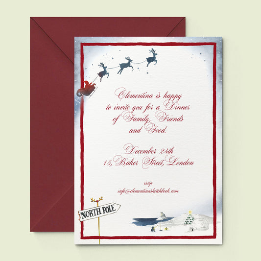 Santa's North Pole Printed Invitation
