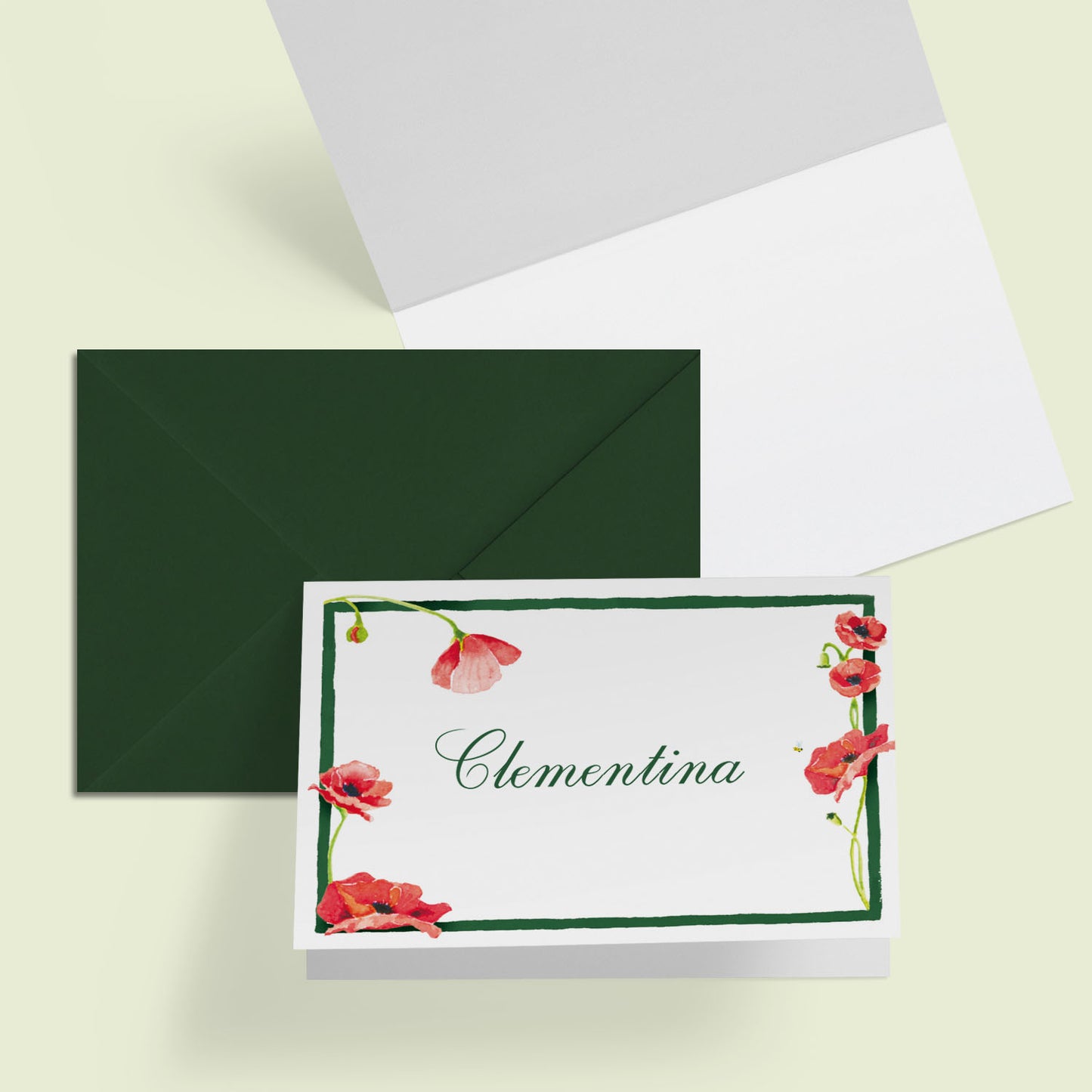 Scarlet Poppies Mini Notecards