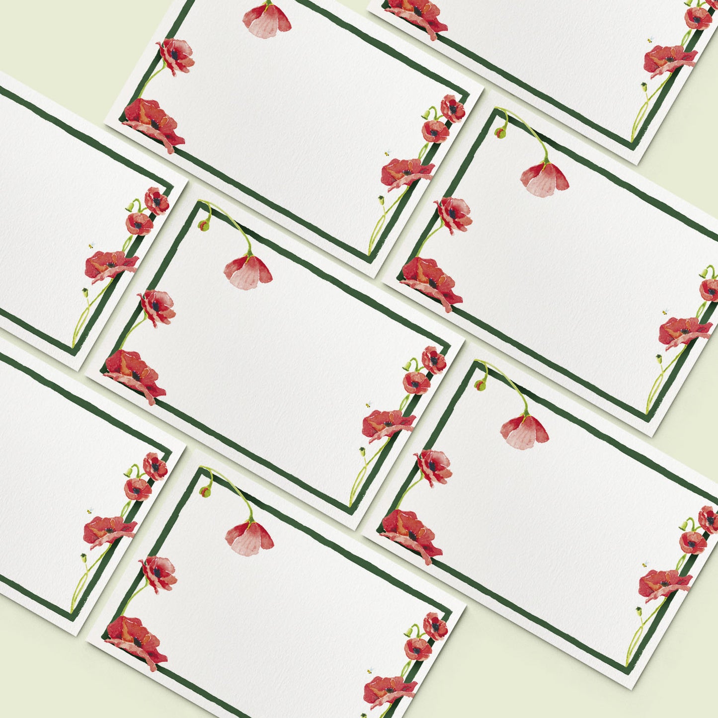 Scarlet Poppies Mini Notecards