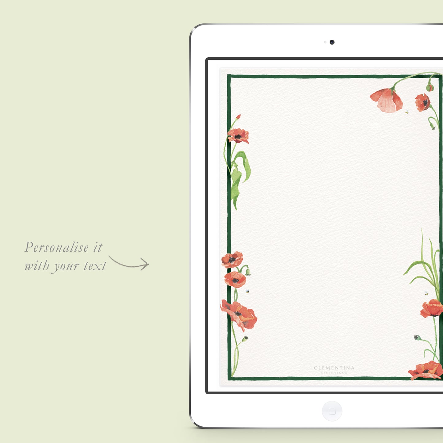 Scarlet Poppies digital invitation