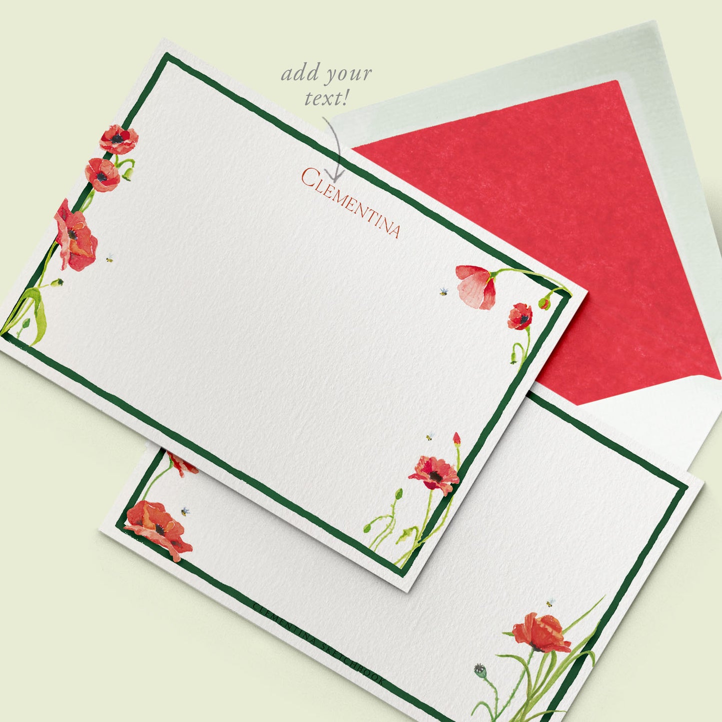 Scarlet Poppies Stationery Cards