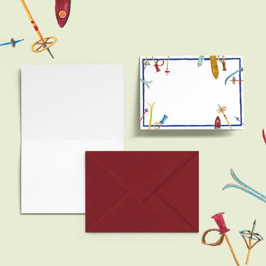 Skis Mini Personal Stationery Cards