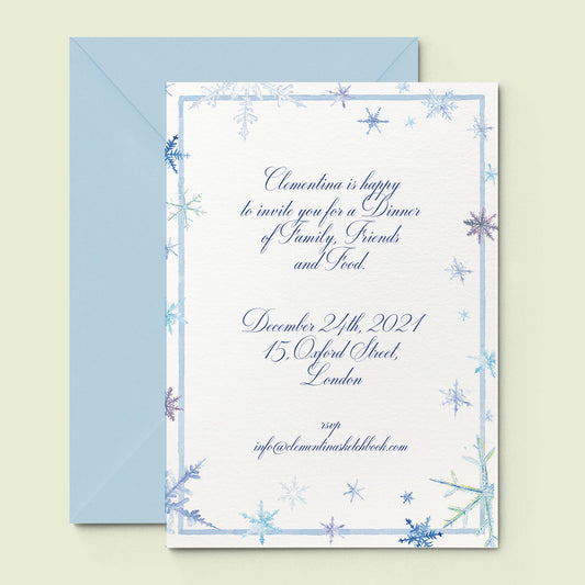 Snowflakes Printed Invitation