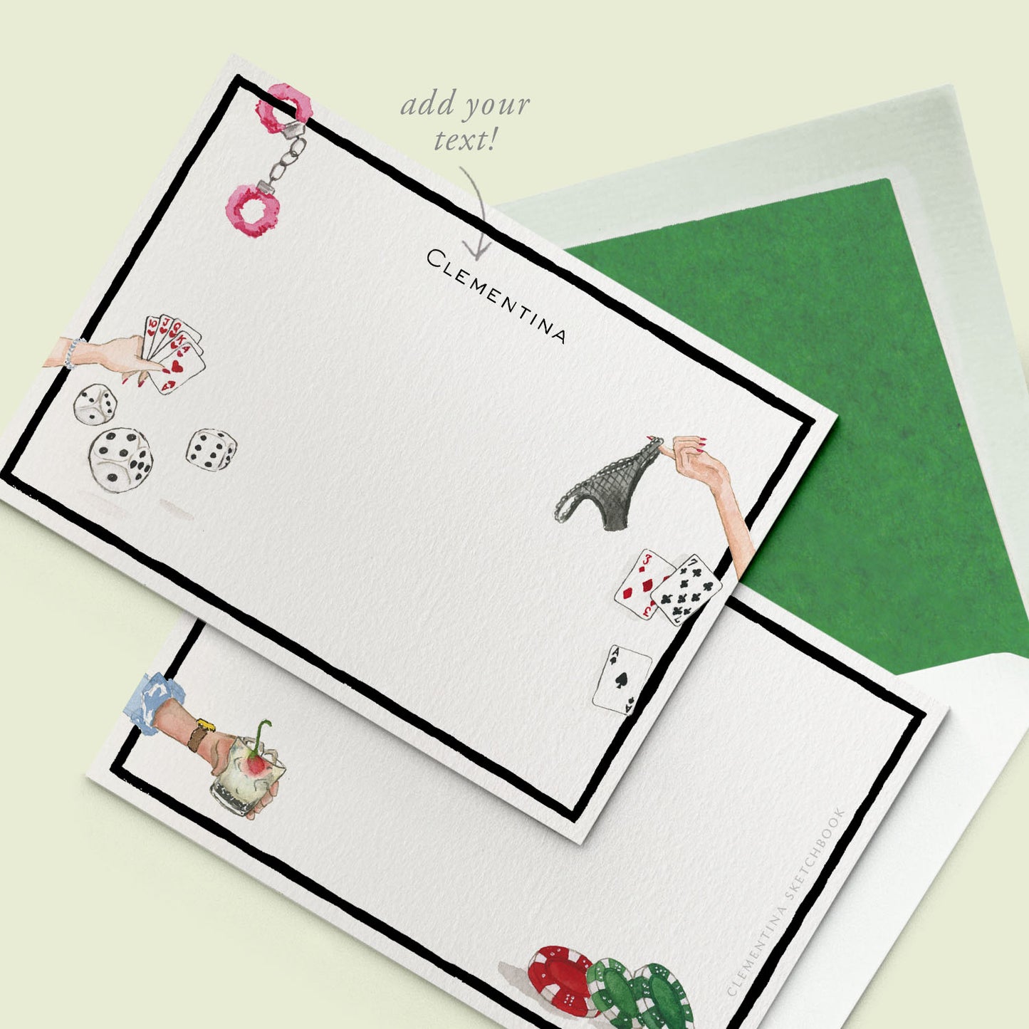 Strip Poker Stationery Cards