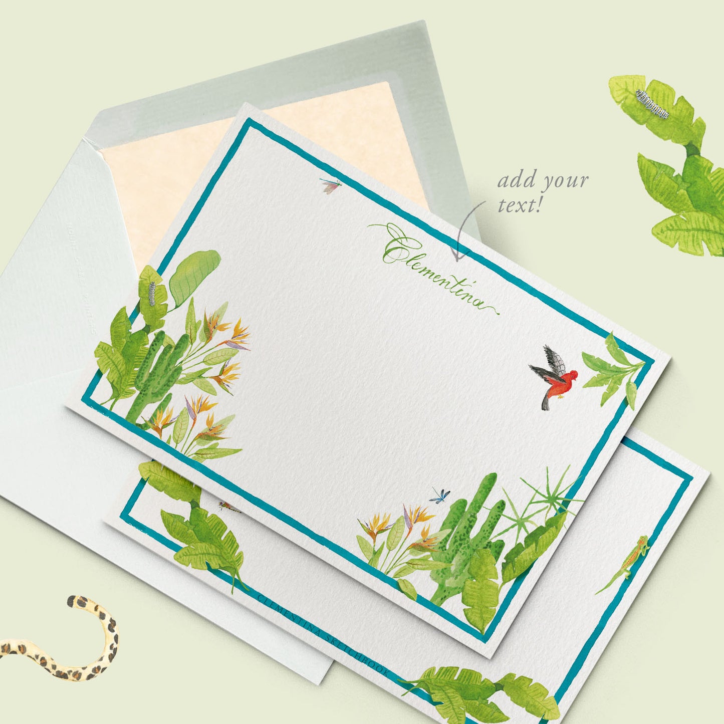 Tropical Escape Stationery Cards