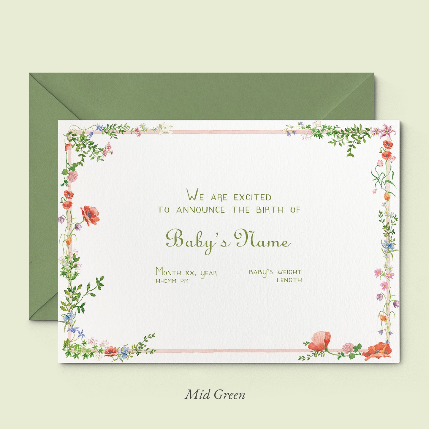 Wild Bloom birth announcement - PRINTED NO PHOTO - 3