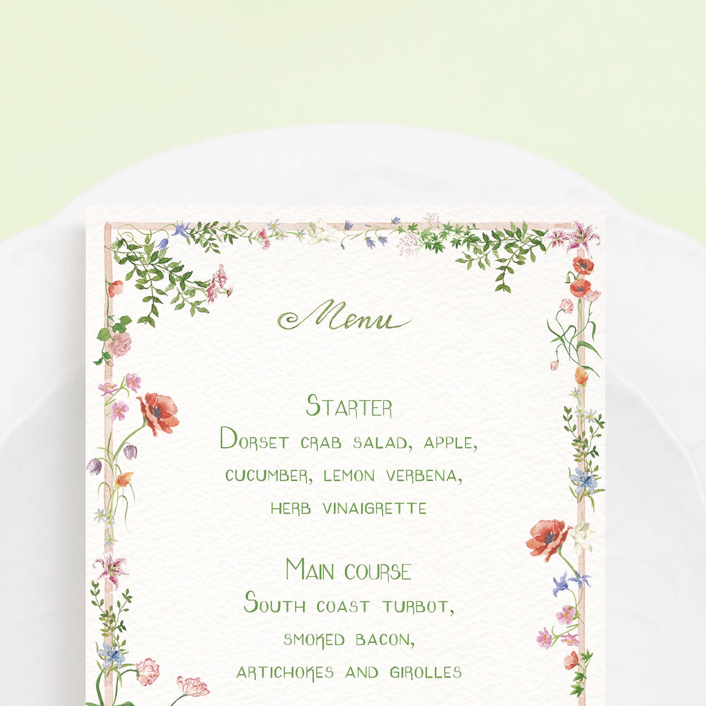 Wild Blooms Menus