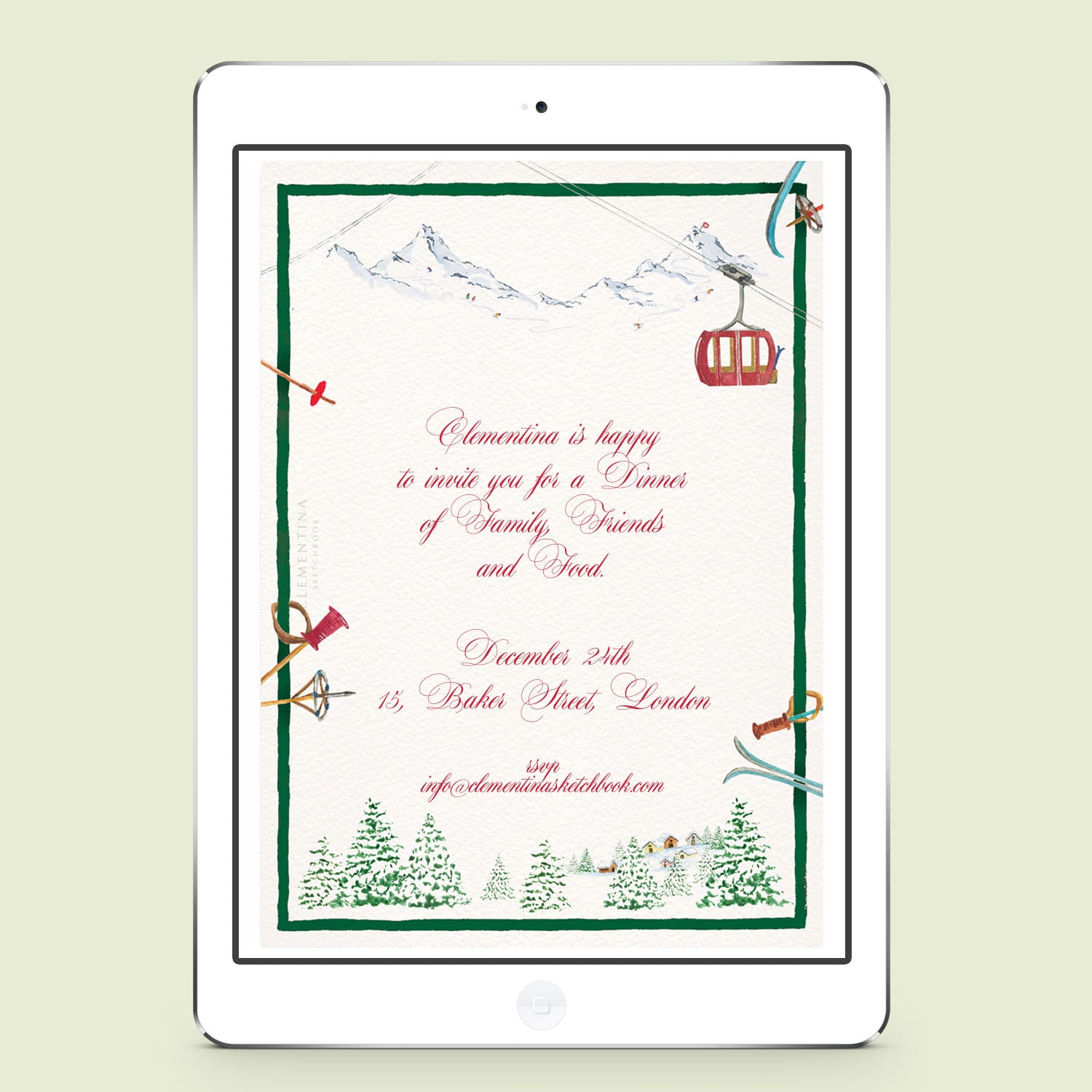 Winter Mountains Digital Invitation - 01
