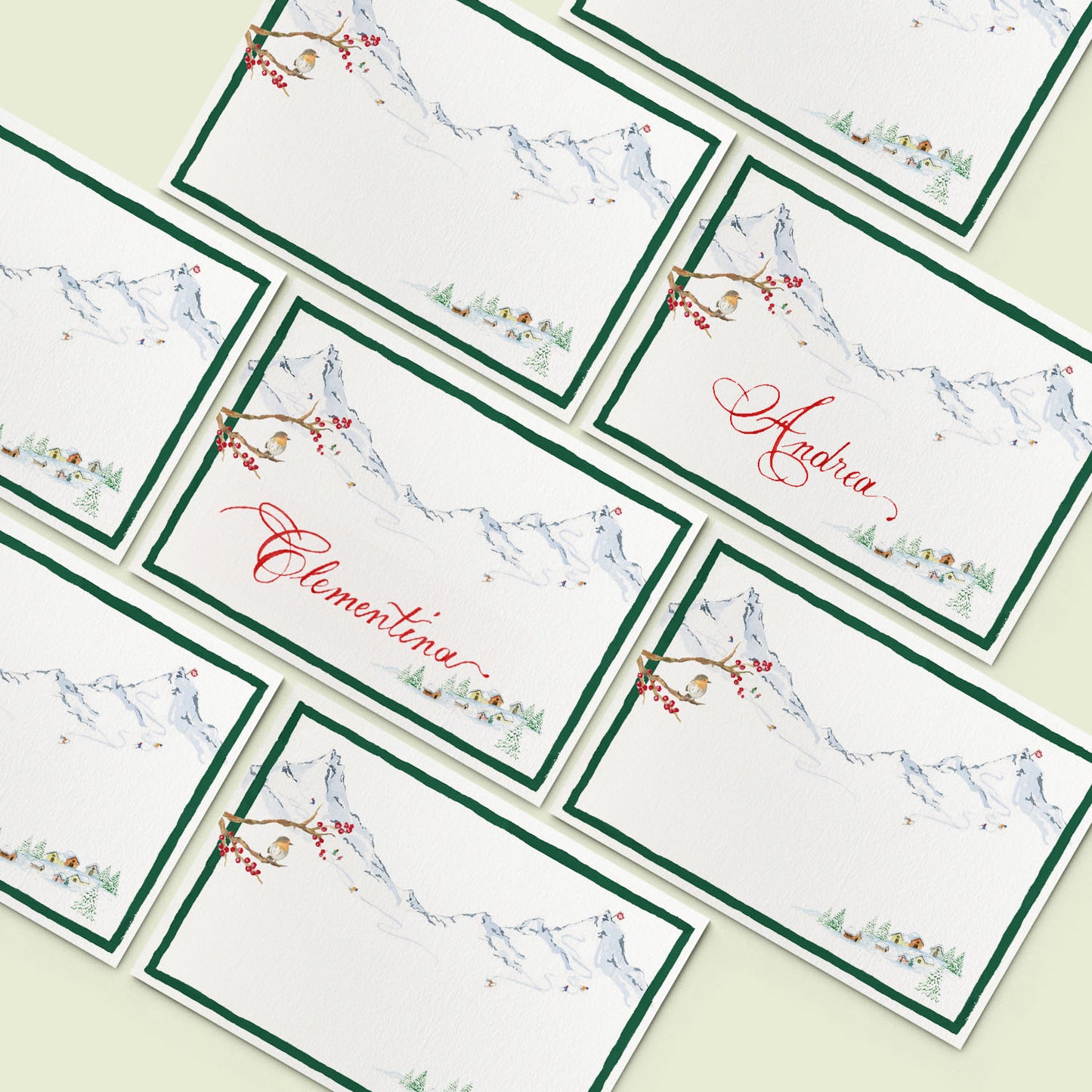 Winter Mountains Place Cards - 03