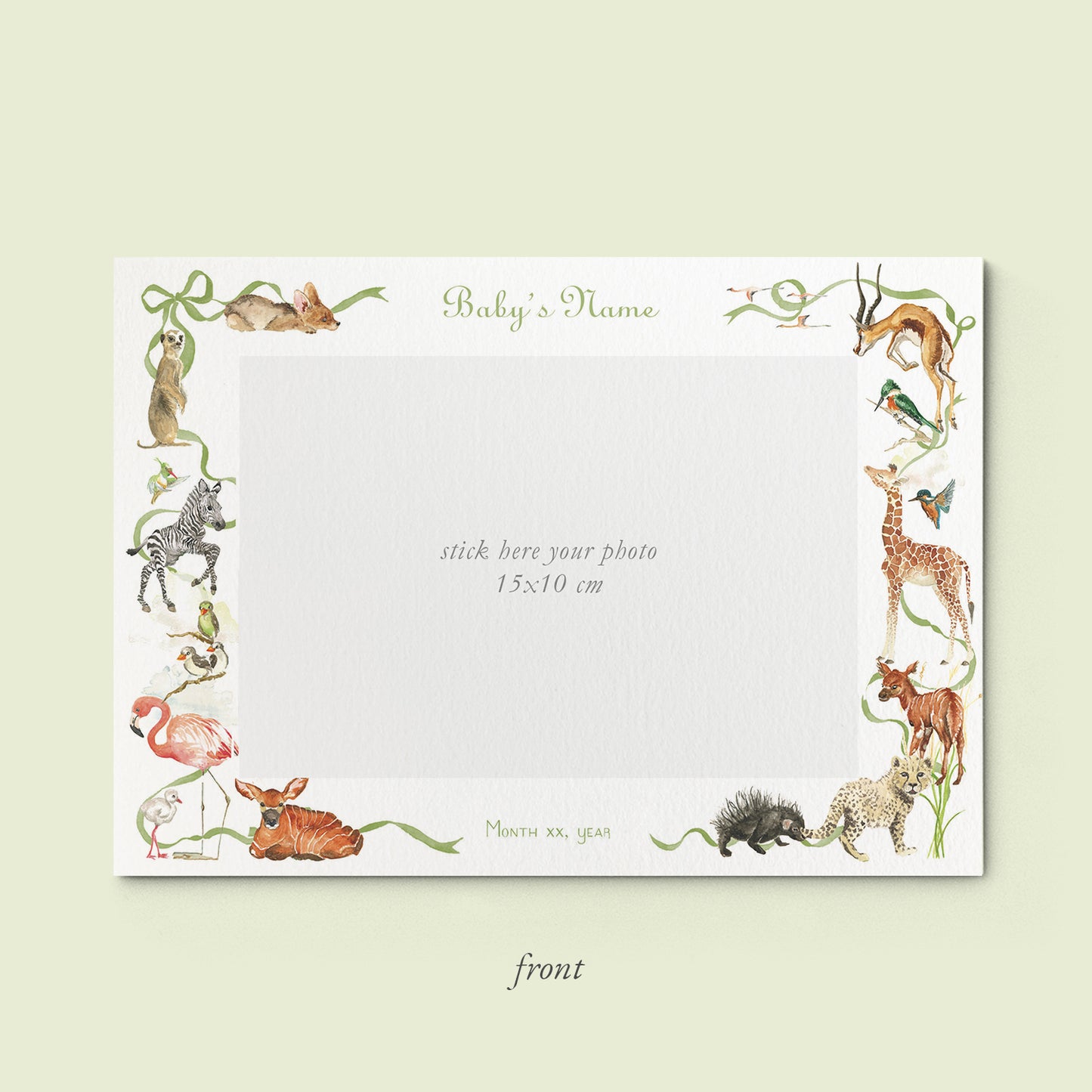 Little African World Printed Birth Announcement with photo