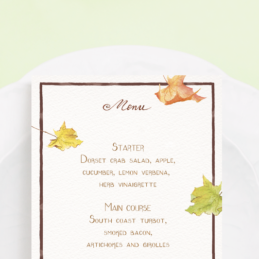 Autumn Leaves Menus