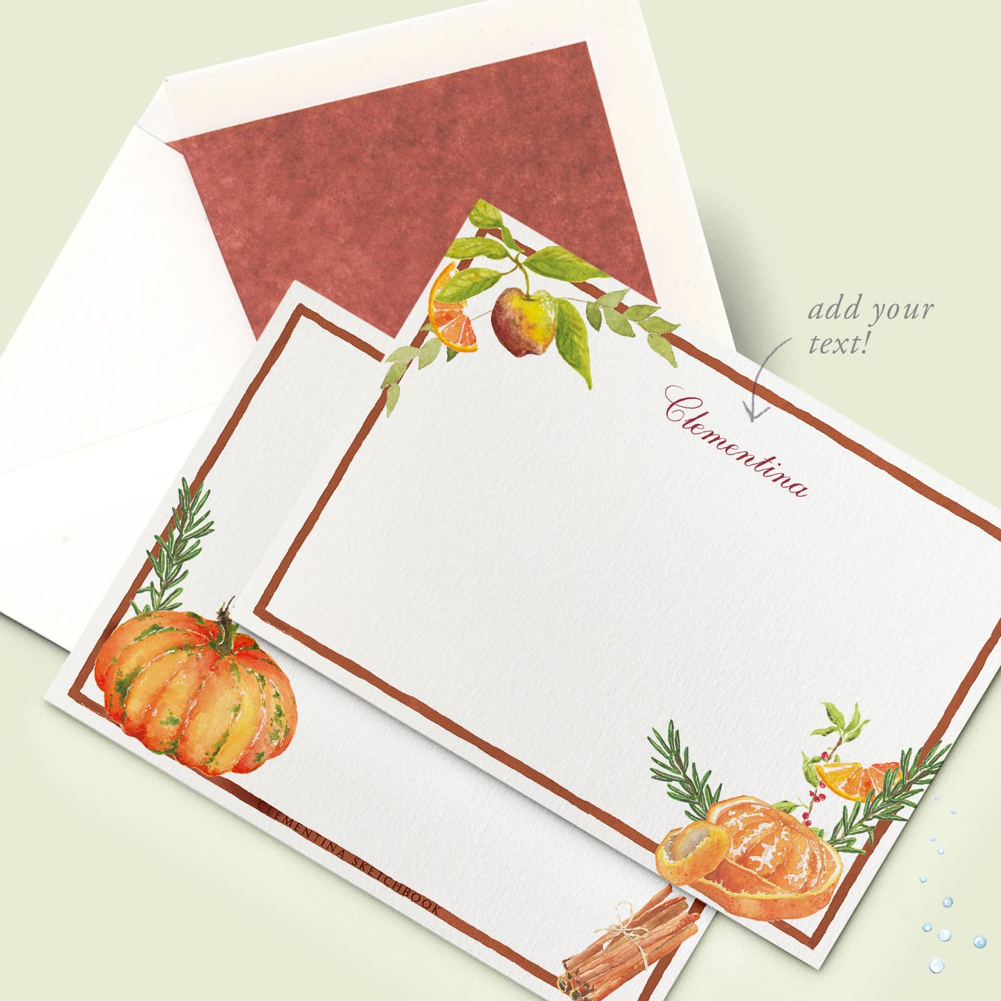 Fall Ingredients Stationery Cards