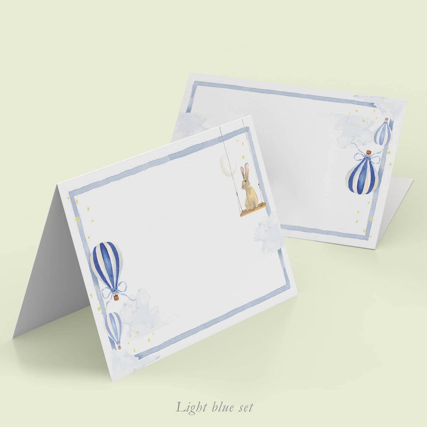 Baby Hot Air Balloons Place cards Blue - Blue variation