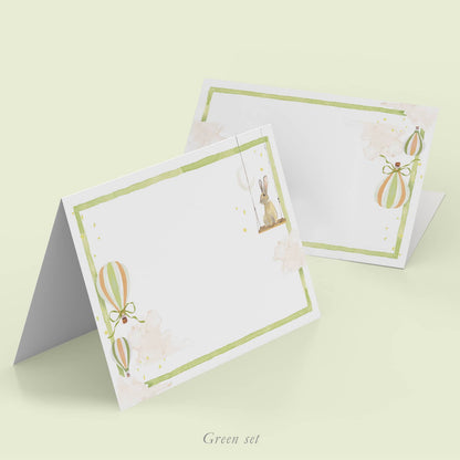 Baby Hot Air Balloons Place cards - Green variation