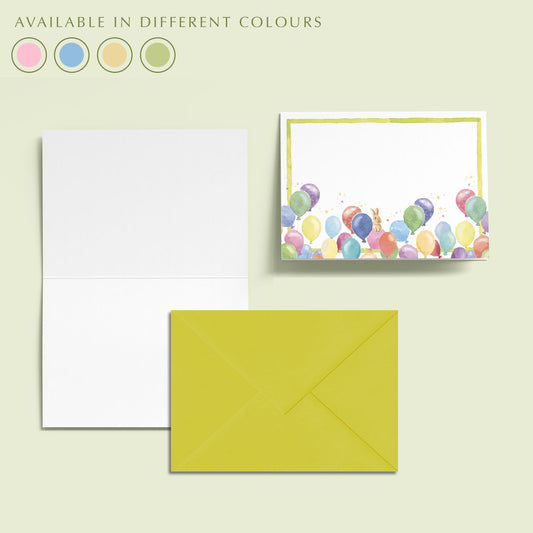 Birthday Balloons Mini Notecards
