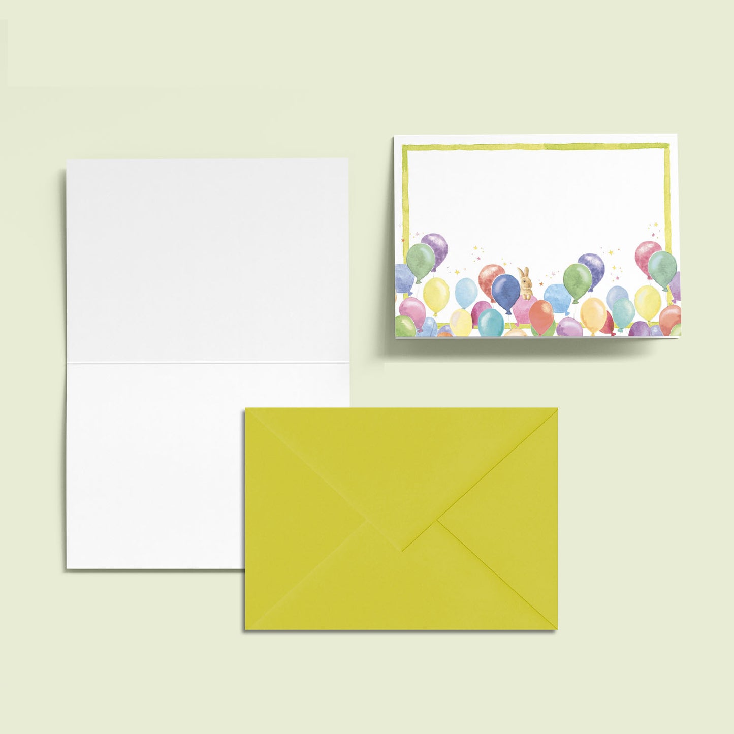 Birthday Balloons Mini Personal Stationery Cards