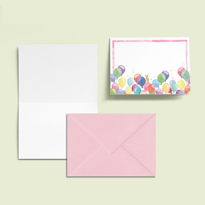 Birthday Balloons Mini Personal Stationery Cards
