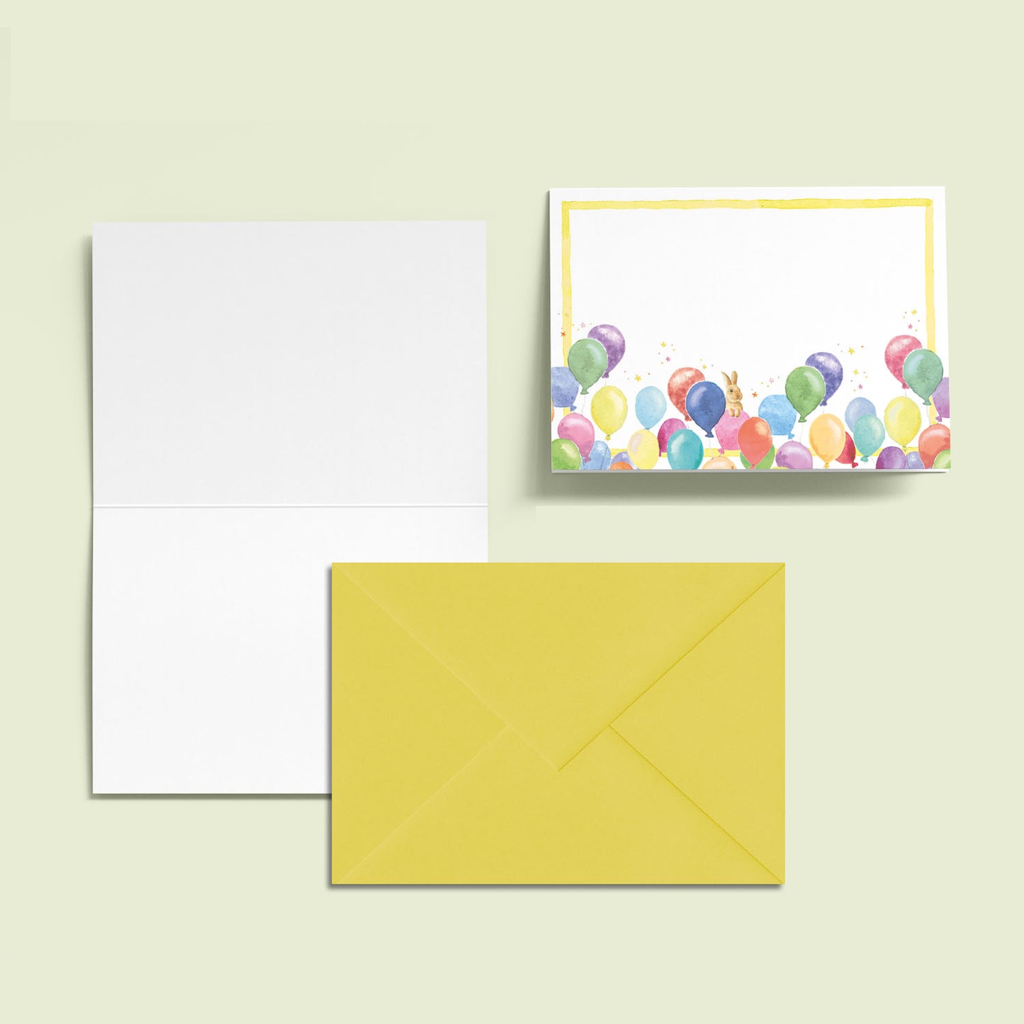 Birthday Balloons Mini Personal Stationery Cards