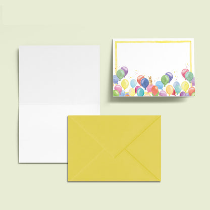 Birthday Balloons Mini Personal Stationery Cards