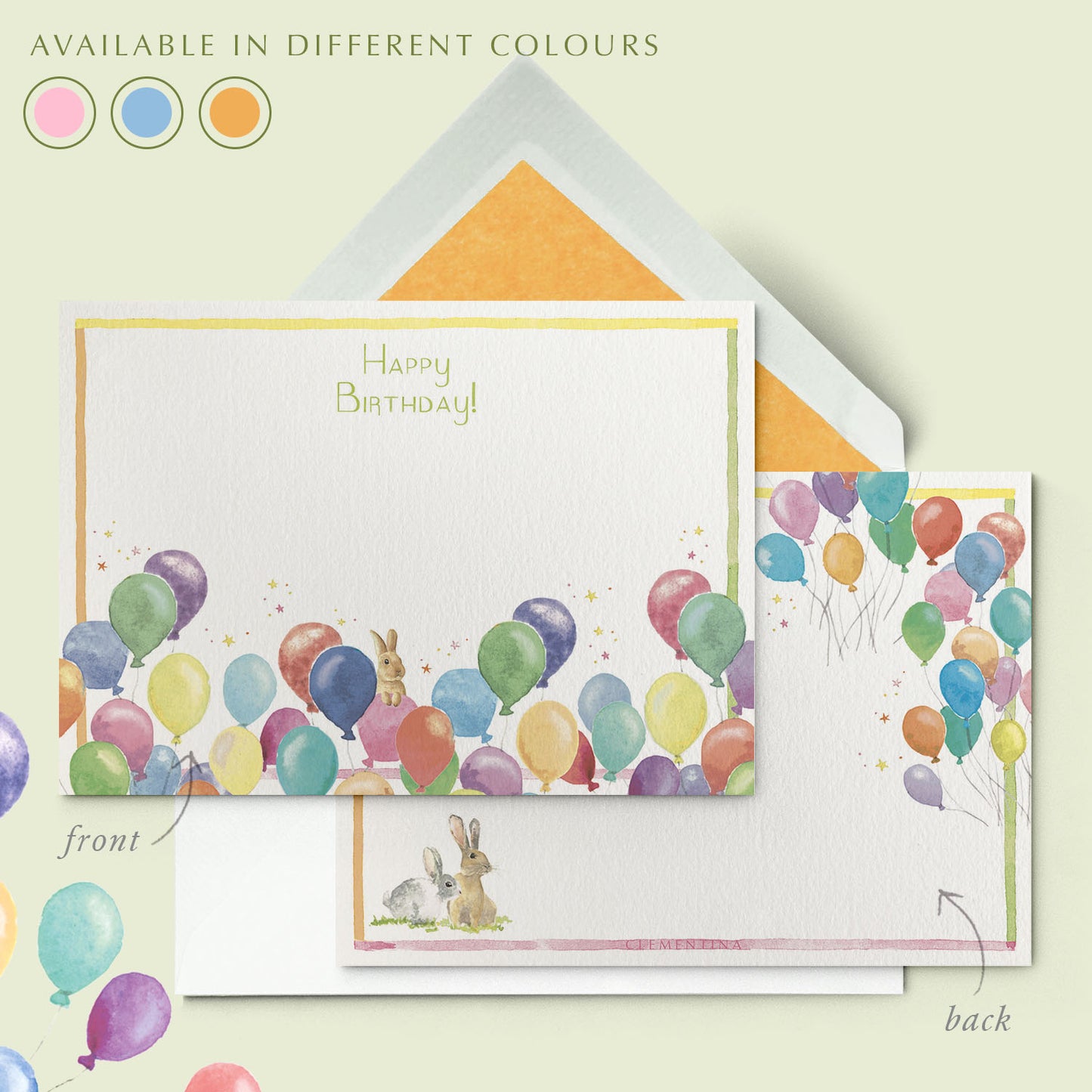 Birthday Balloons Stationery Cards