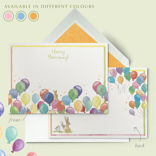 Birthday Balloons Stationery Cards
