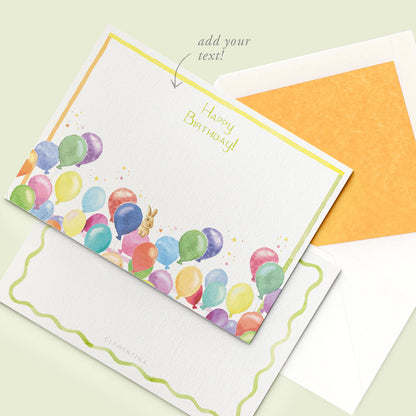 Birthday Balloons Stationery Cards