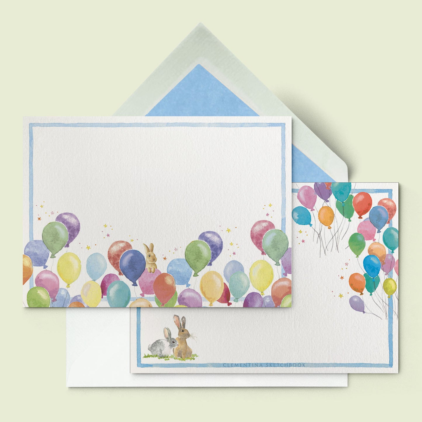 Birthday Balloons Stationery Cards