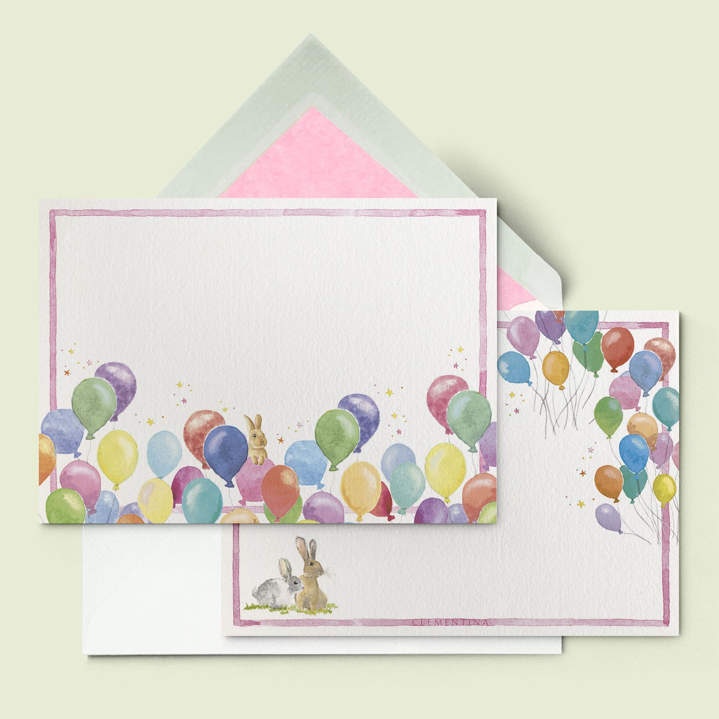 Birthday Balloons Stationery Cards