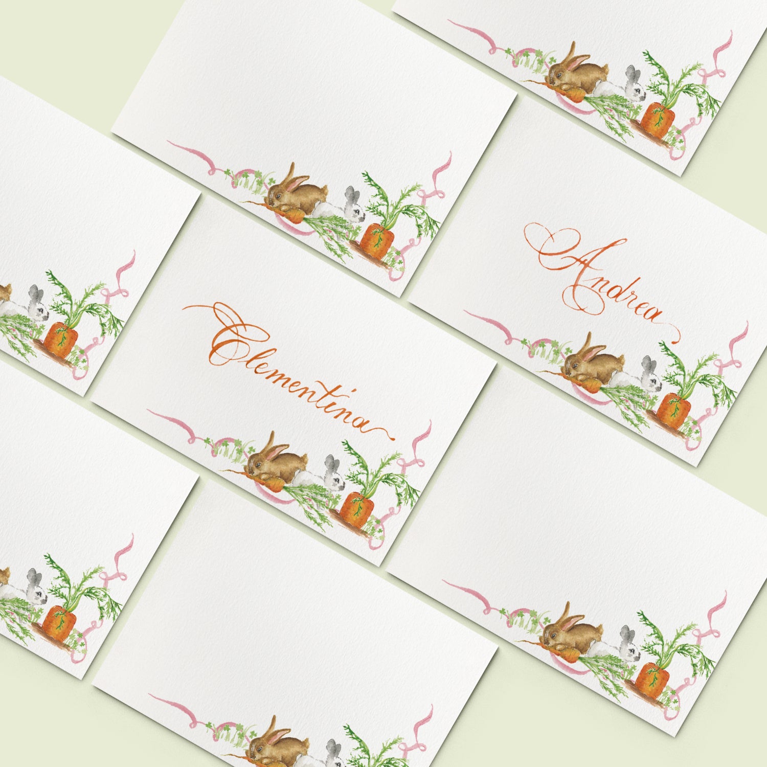 Bunnies in action place cards - 03