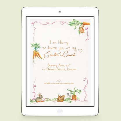 Bunnies & Carrots Digital Invitation