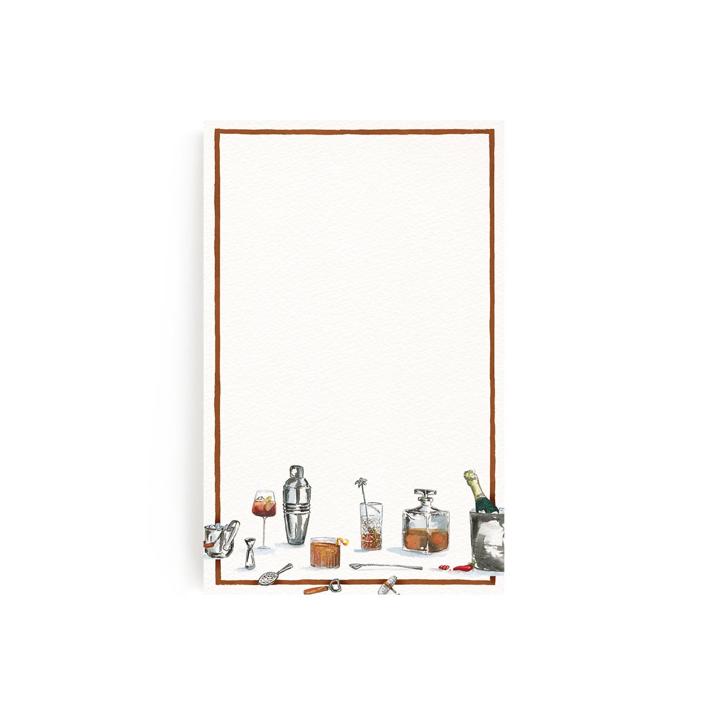 Image of our custom drinks menu template left blank without personalised text.
