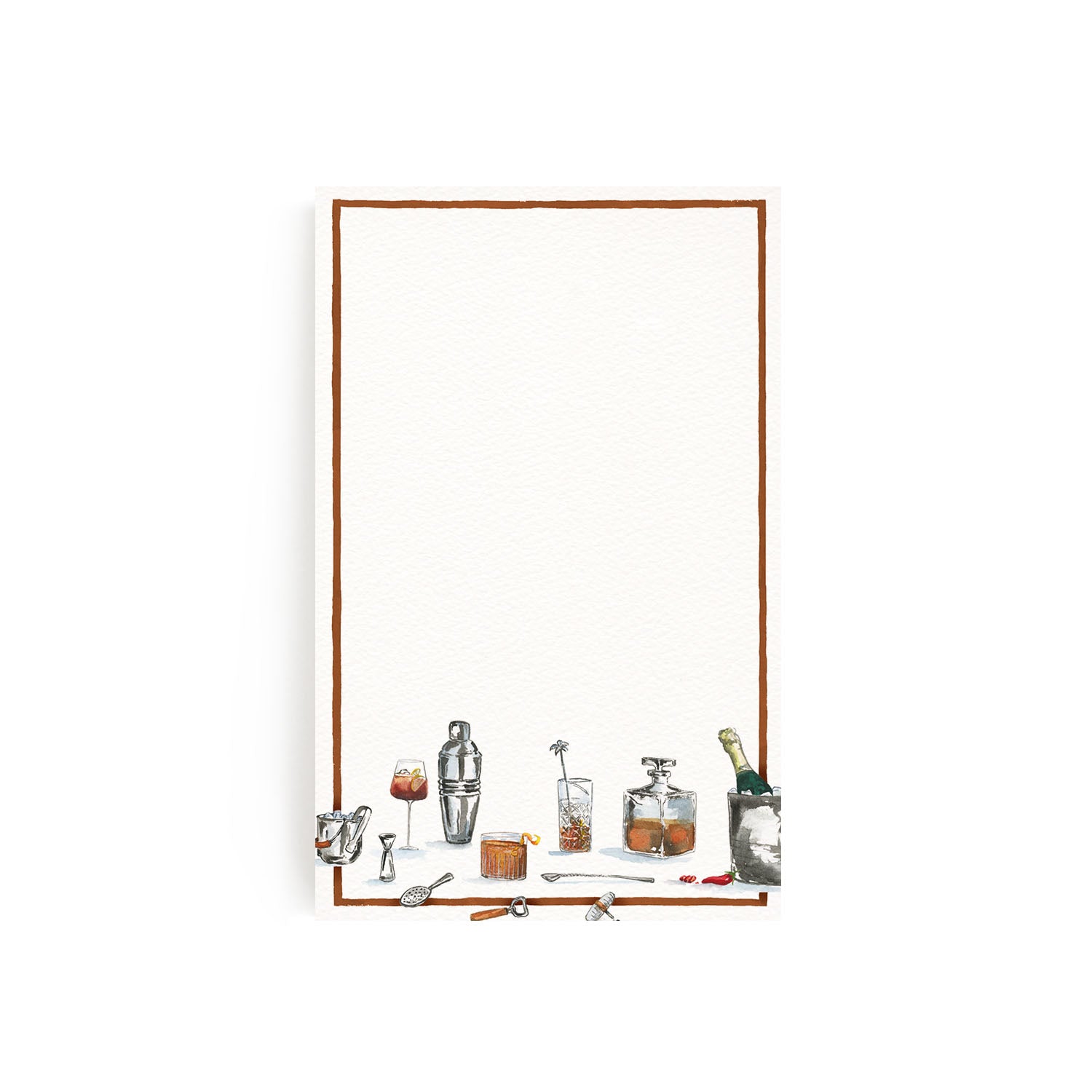 Image of our custom drinks menu template left blank without personalised text.