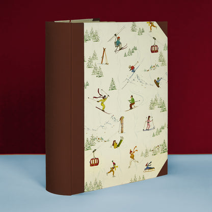 Brown Mountain Activities personalised holiday photo album standing upright, designed for alpine adventures.