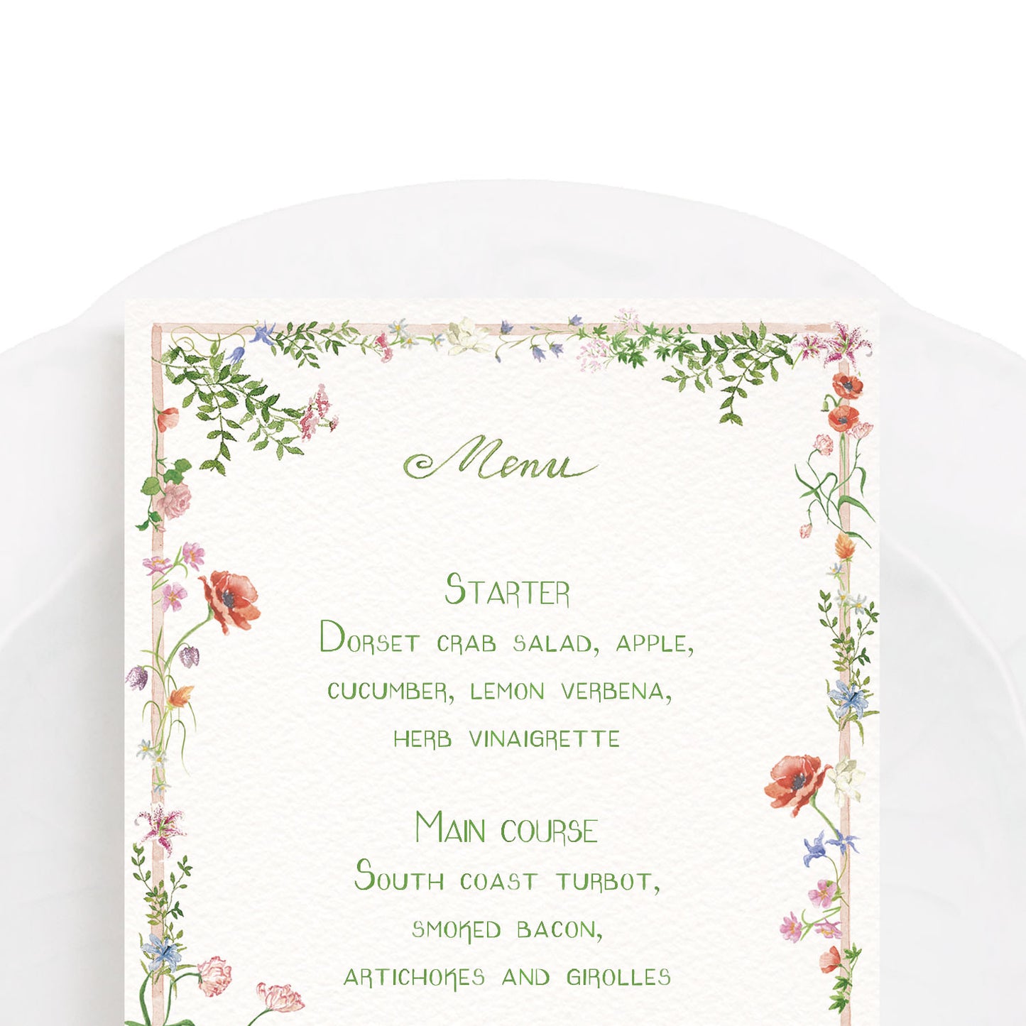  Close-up of our wildflowers menu