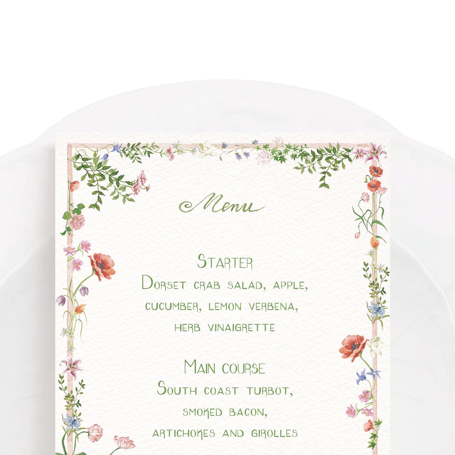  Close-up of our wildflowers menu