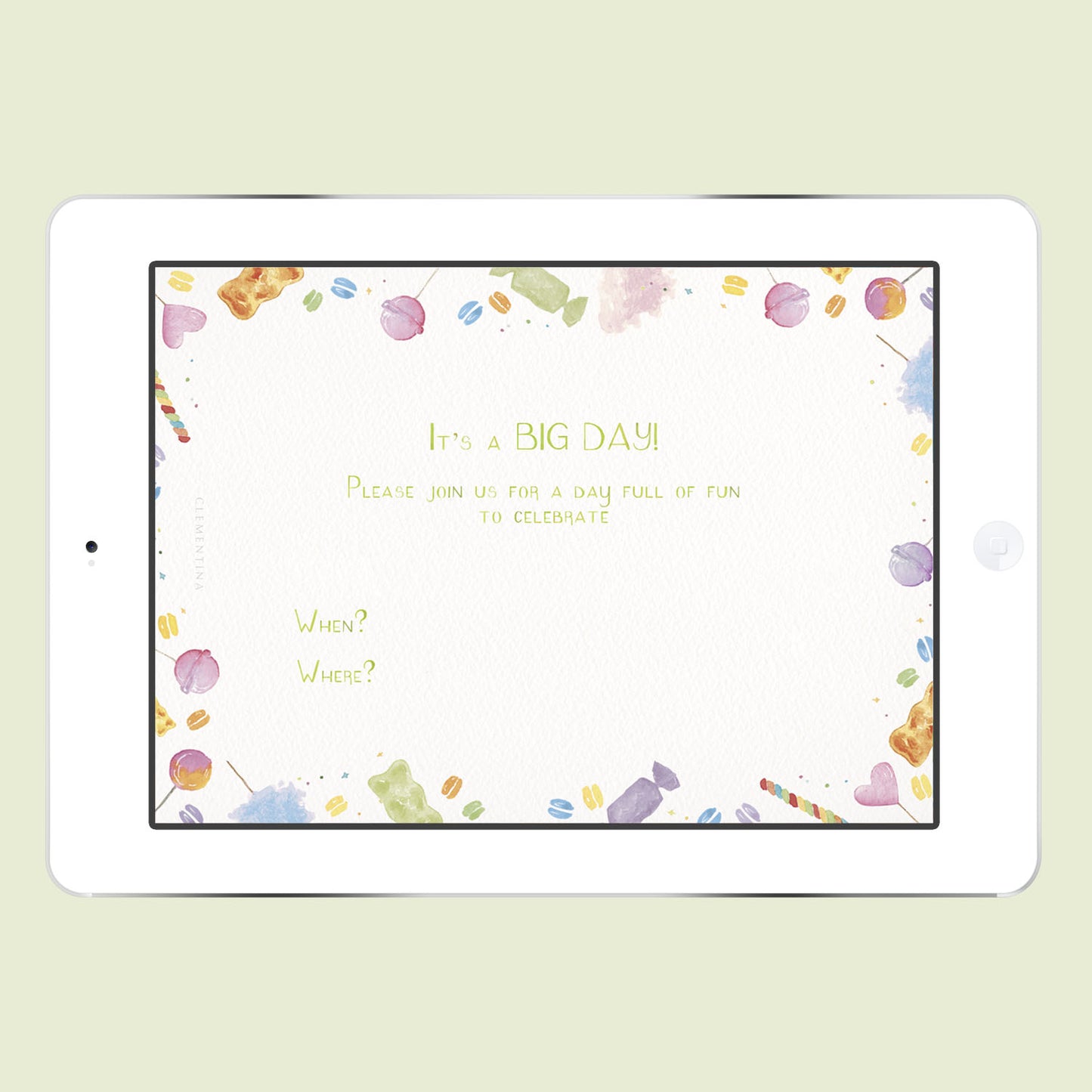 Candy Digital Party Invitation